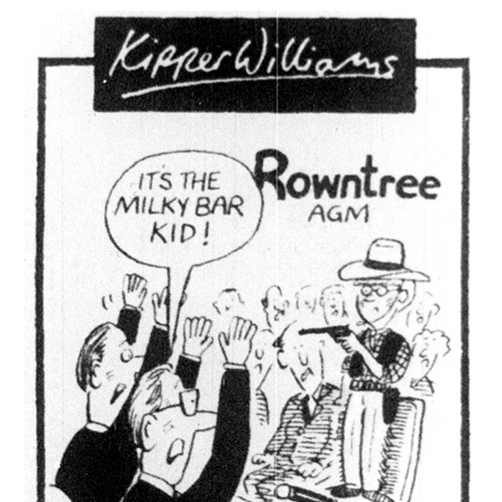 Cartoon depicting the Milkybar Kid