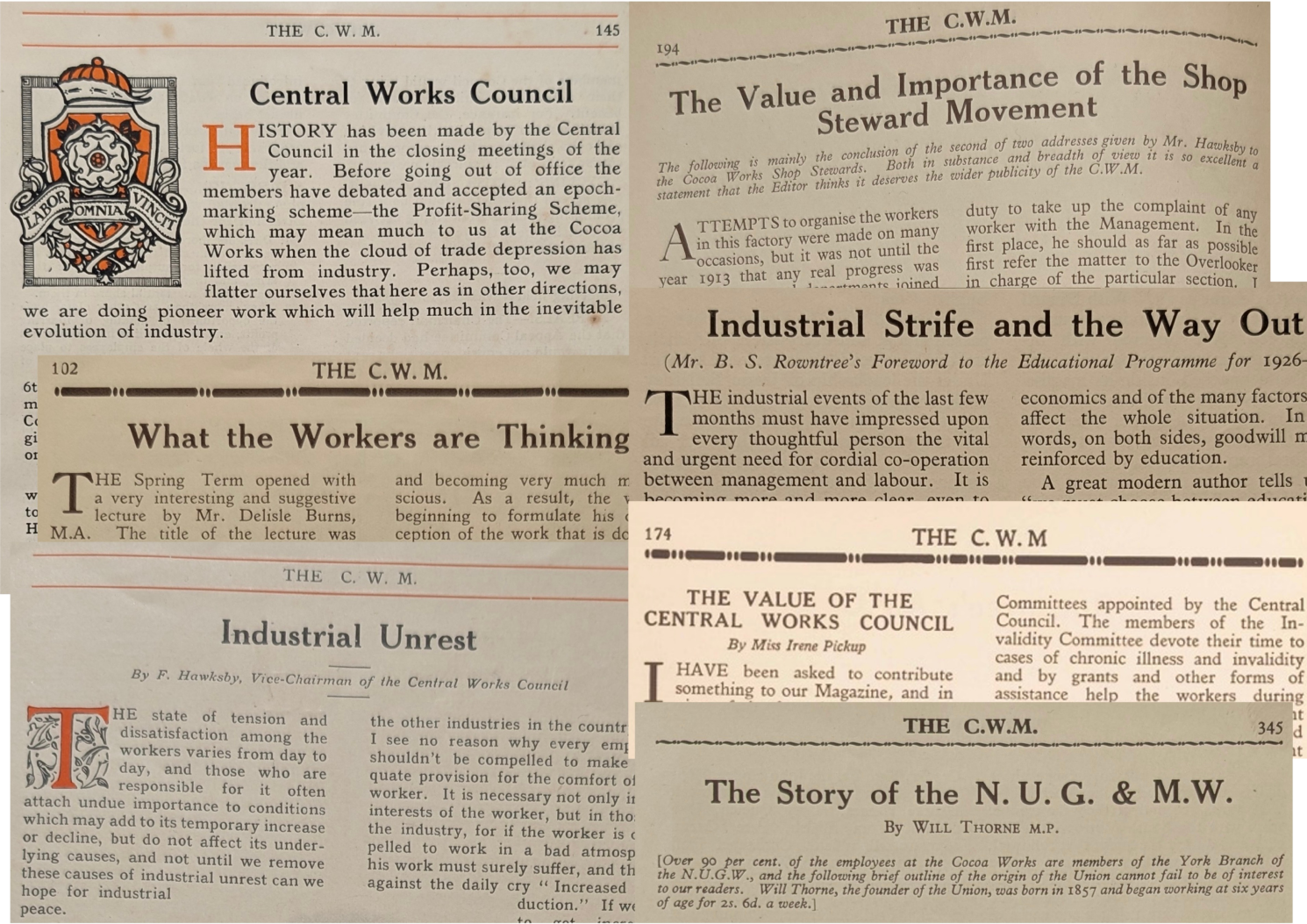 Excerpts of Cocoa Works Magazines from the 1920s