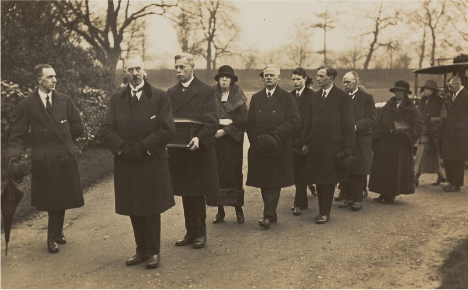 Family at burial ground