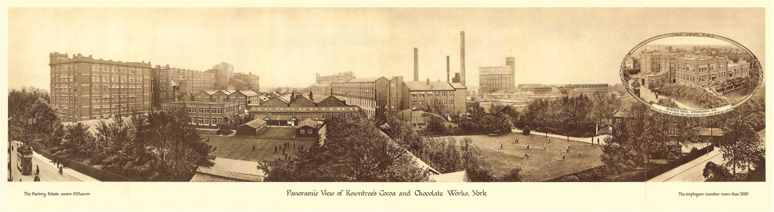 Panoramic view of Rowntrees cocoa and chocolate works